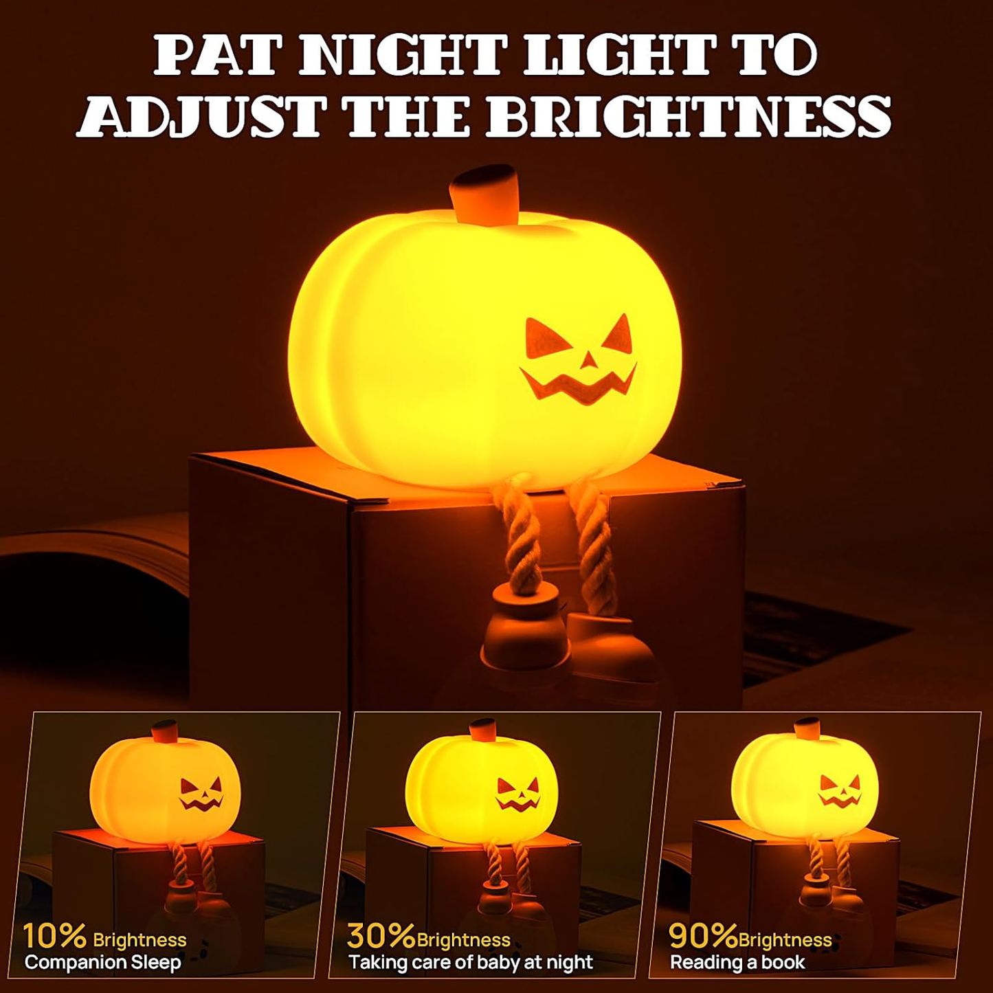 Pumpkin Night Light | Rechargeable Silicone LED Lamp
